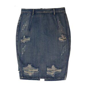 One Teaspoon Womens Blue US FreeLove Denim Skirt Factory Distressed Size 29 / 8